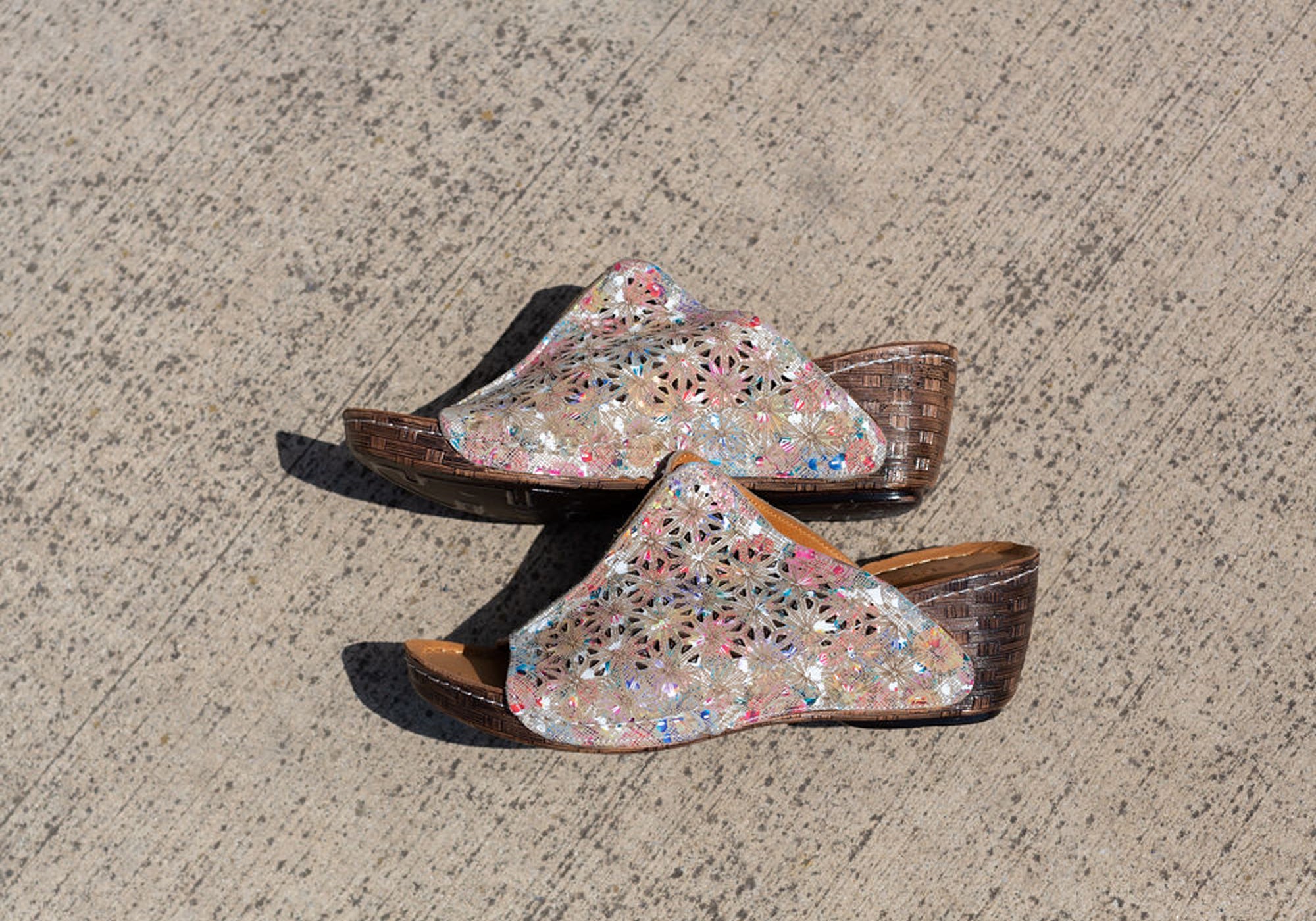 Orizonte Deb Women's European Leather Comfortable Wedge Slide Sandals - Stylish & Supportive for Summer, Beach, and Casual Outings