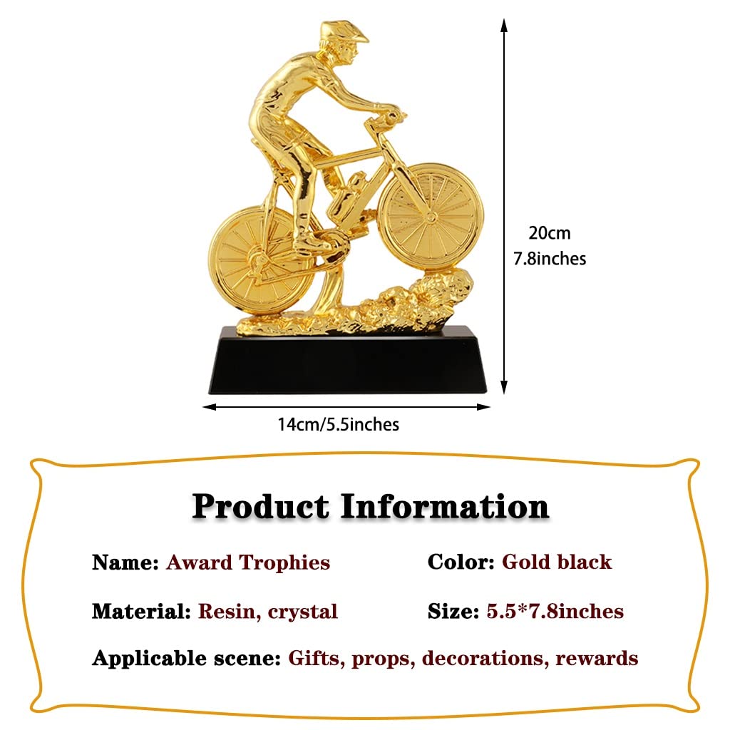 Custom Basketball & Bicycle Resin Trophy - Personalized Cycling Championship Award with Crystal Base - Free Engraving - Sports Awards & Bedroom Decor for Athletes, Coaches & Cycling Enthusiasts