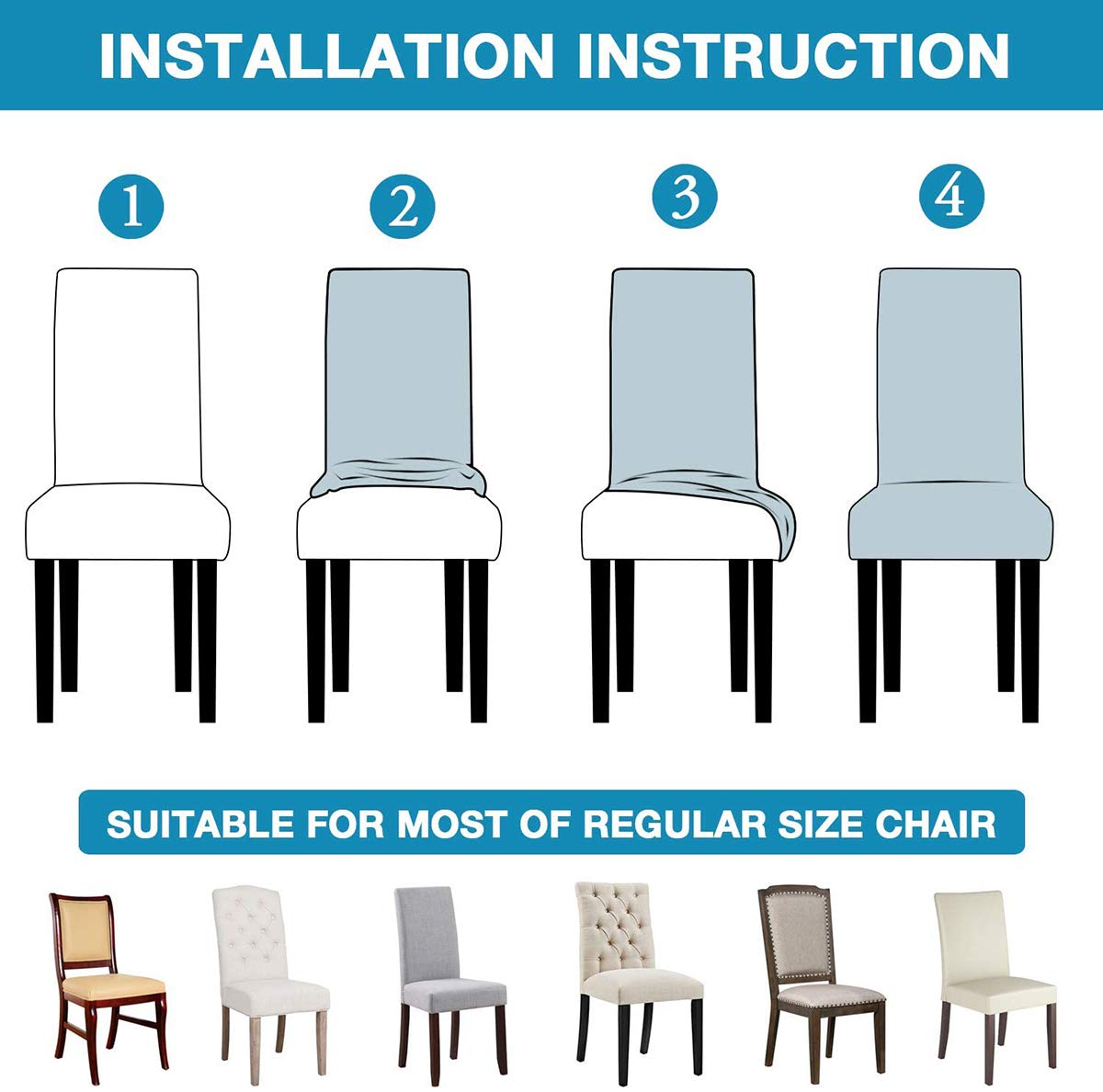 Stretch Washable Waterproof Dining Chair Covers - High Back Removable Slipcovers for Kitchen, Living Room & Home Decor (Cream White, Set of 2) | Spill Protection & Elegant Seating Solution for Parties & Daily Use
