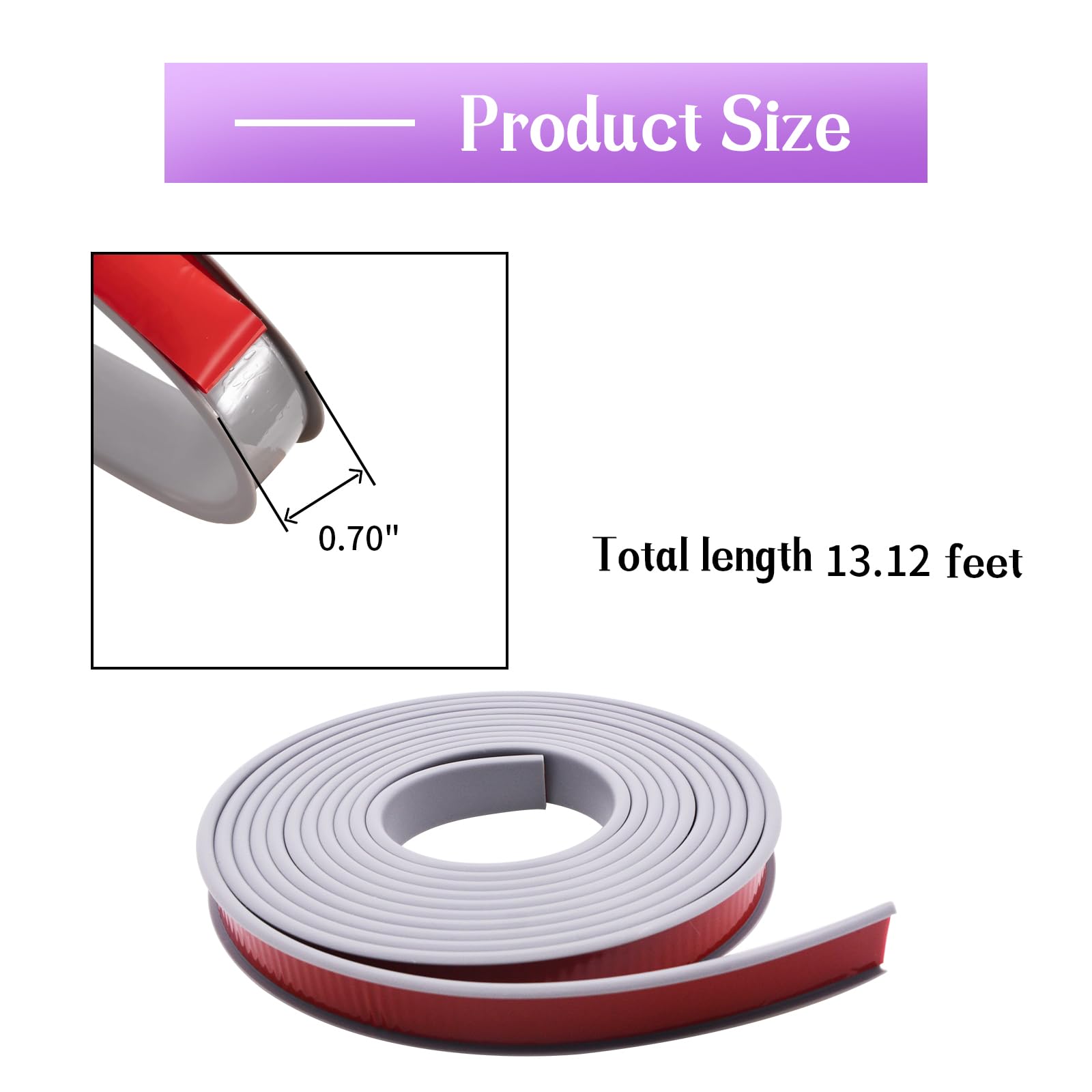 13ft U-Shape Edge Banding - Self Adhesive TPE Flexible Furniture Edge Protector for Cabinet Repair & Restoration (18MM Grey) | DIY Home Improvement, Child Safety Corner Guard, Table Edge Cover