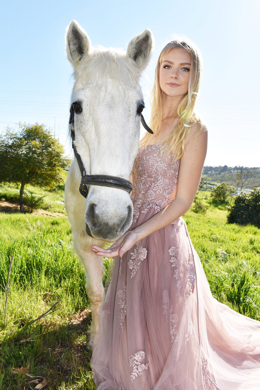 Elegant Alisha Gown in Mauve - Perfect for Weddings, Parties & Special Occasions