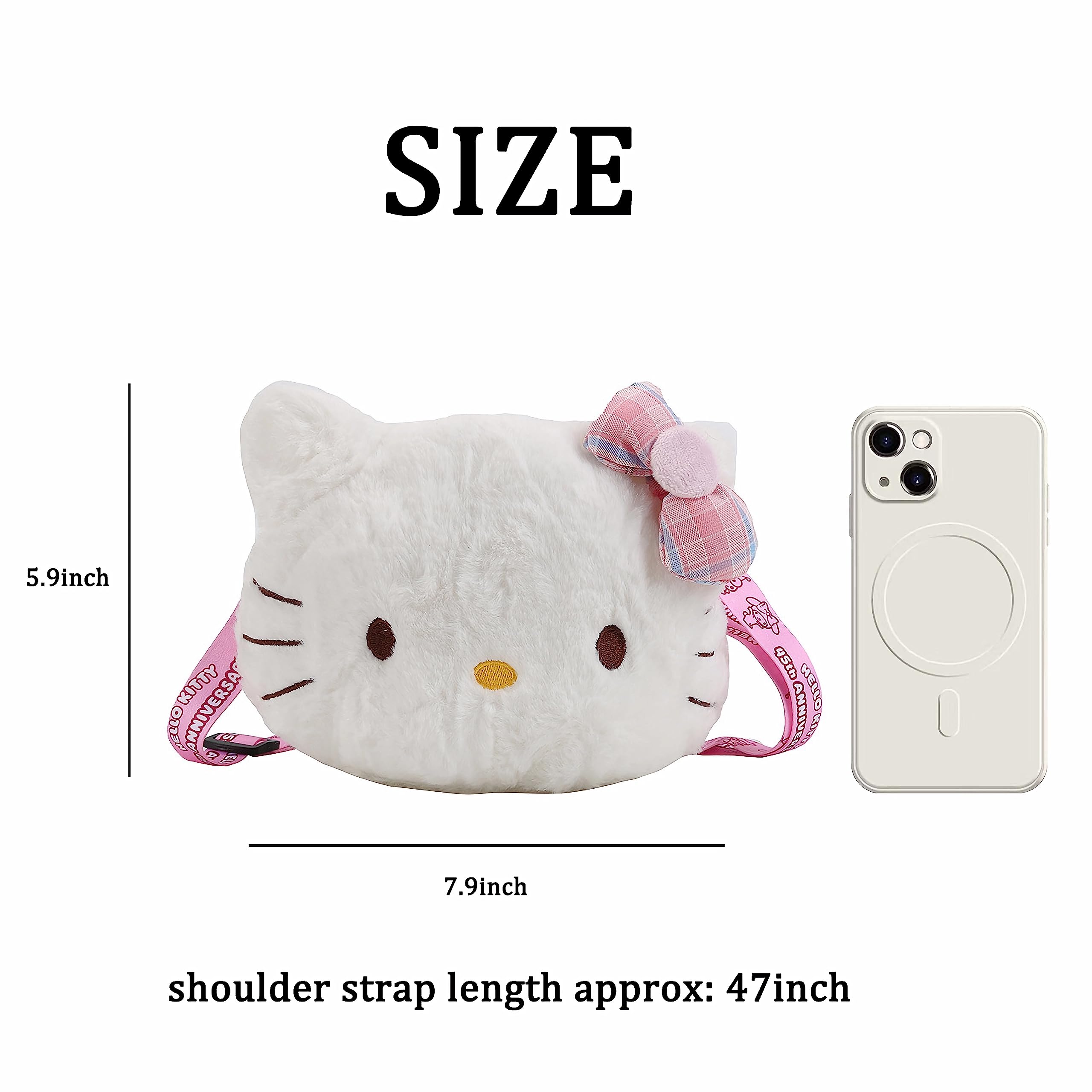Adorable Plush Crossbody Purse for Girls - Cute Bowknot Shoulder Bag (White) | Perfect for School, Travel & Everyday Use