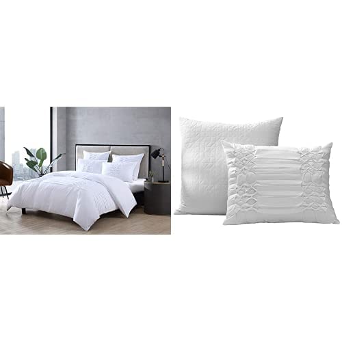City Scene - Triple Diamond Collection - 3-Piece Queen Comforter Set with Matching Decorative Pillows in White | Luxury Bedding for Modern Bedrooms & Guest Rooms