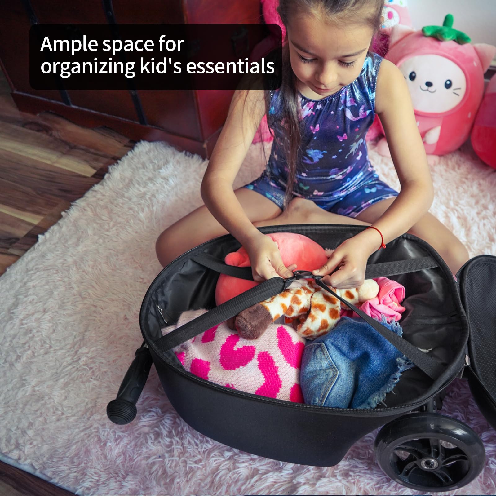 ALVOD Kids Scooter Suitcase - Lightweight Rolling Luggage for Children Ages 6-12 | Perfect for Air Travel, School Trips & Family Vacations