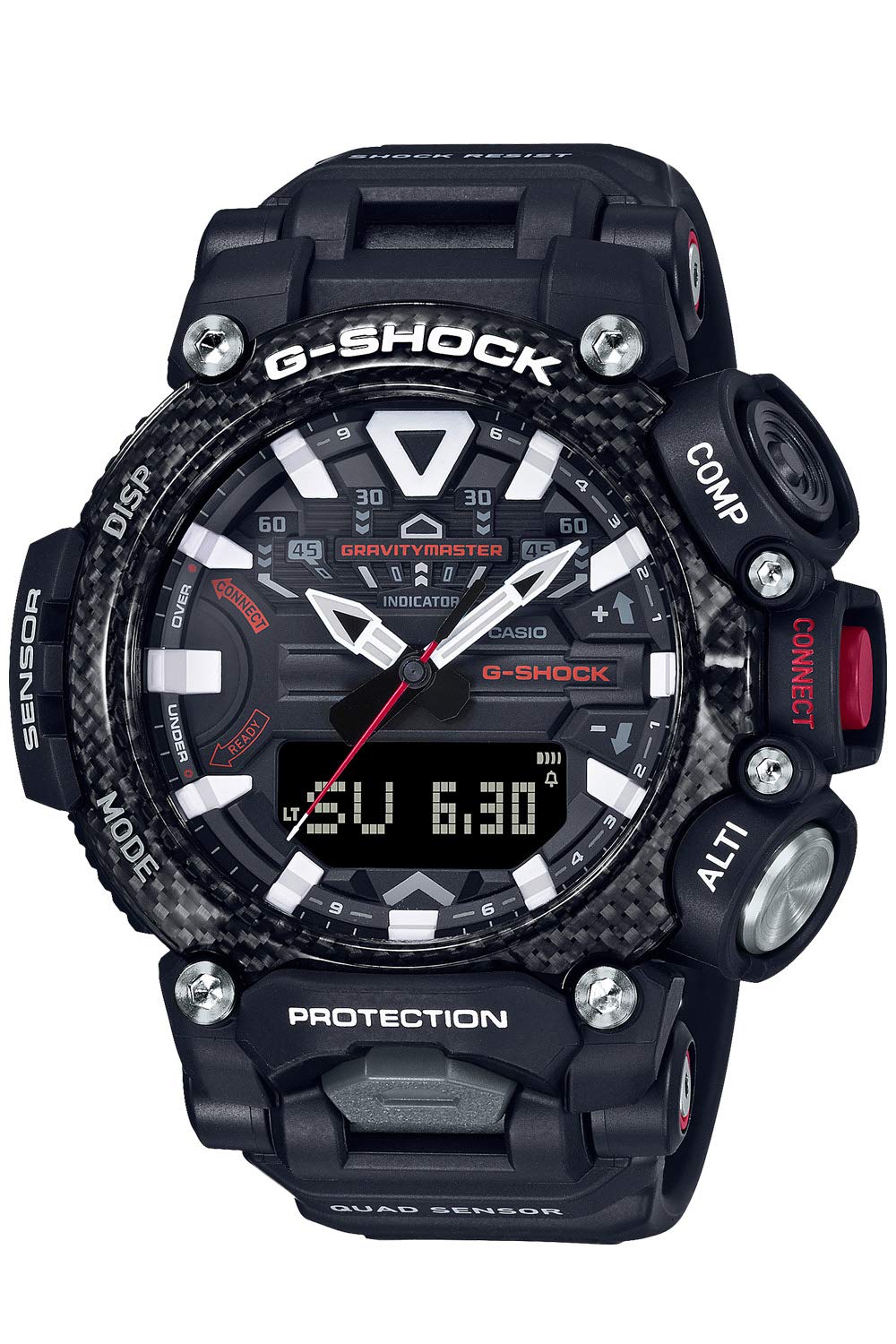 CASIO G-Shock GR-B200-1AJF Gravitymaster Carbon Fiber Watch - Shock Resistant, Solar Powered, Bluetooth Smartwatch for Men - Perfect for Outdoor Sports, Aviation & Military Use