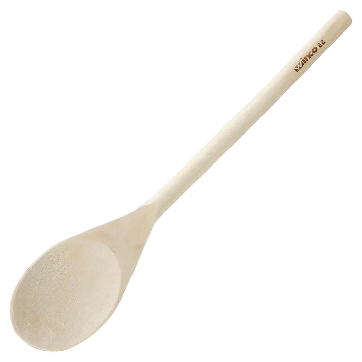 Winco 14-Inch Wooden Spoon - Premium Cooking Utensil for Baking, Mixing & Serving - Durable Wooden Kitchen Tool for Home Chefs & Bakers - Perfect for Cookie Dough, Cake Batter & Soup Stirring