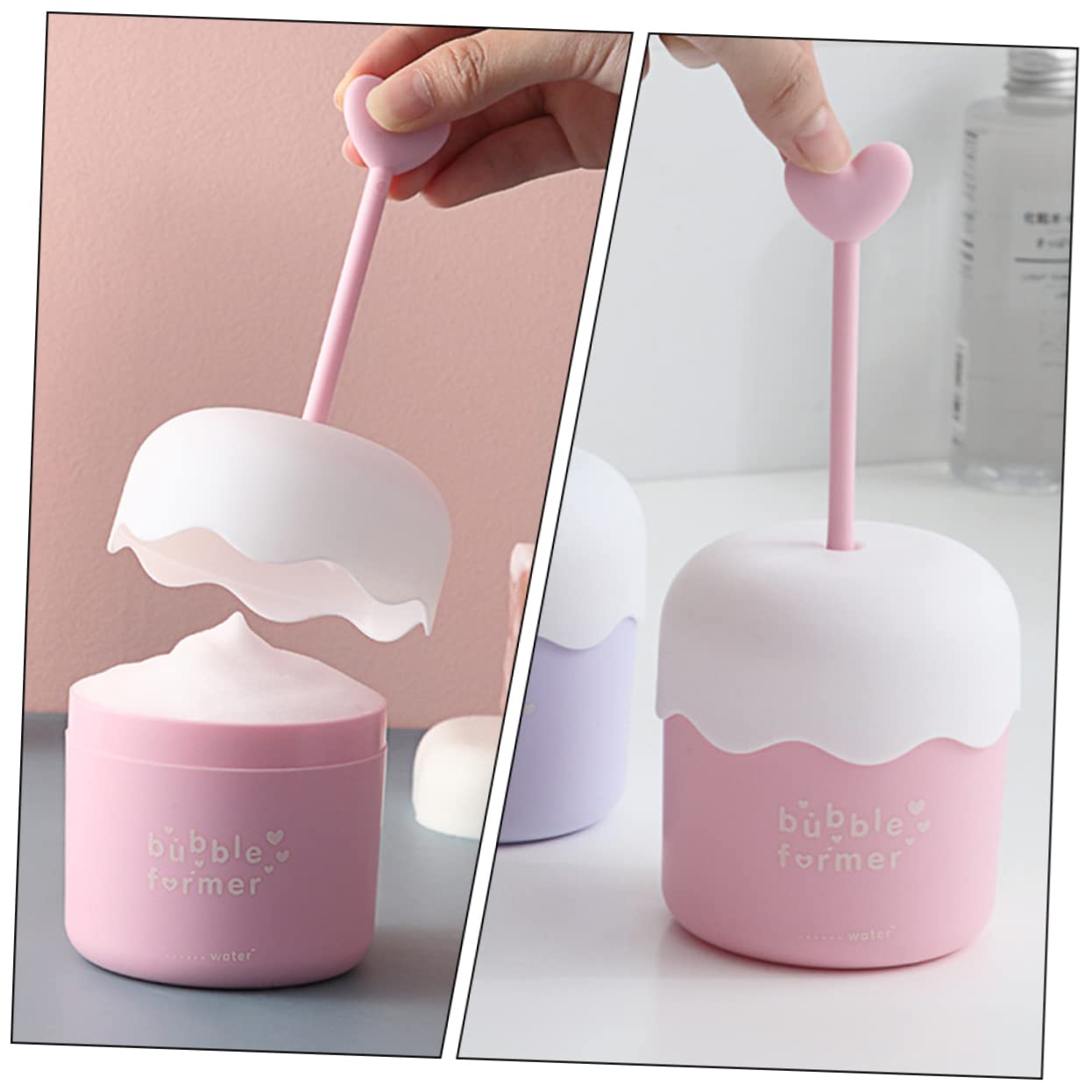 SaditY 2 Pack Face Wash Foam Cup - Rich Cream Foamer for Skincare, Marshmallow Whip Maker, Plastic Shampoo & Cleansing Foam Generator - Perfect for Daily Facial Cleansing & Luxury Bath Experience