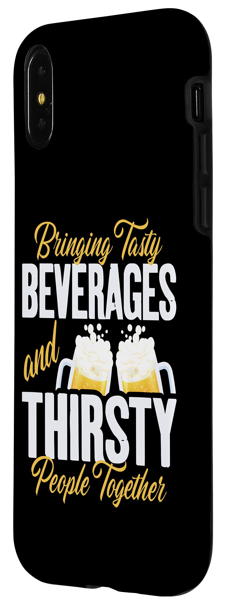 Funny iPhone X/XS Case with Tasty Beverages & Thirsty People Design - Perfect for Parties, Gifts & Everyday Use