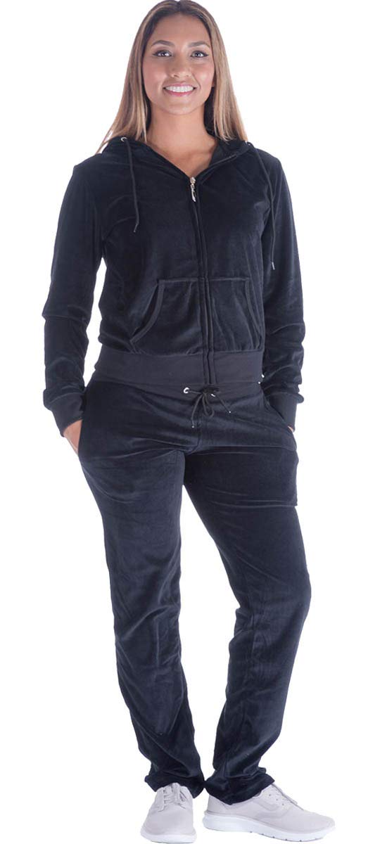 LeeHanTon Women's Velour Tracksuit Set - Striped Athletic Zip Up Hoodie & Sweatpants Outfit for Gym, Lounge & Streetwear Fashion