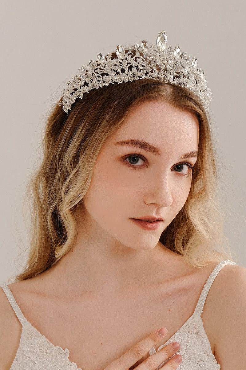 Luxury Crystal Crown Headpiece - Sparkling Rhinestone Tiara for Women, Bridal, Prom, Pageant & Special Occasions | Elegant Hair Accessory for Weddings, Parties & Photos