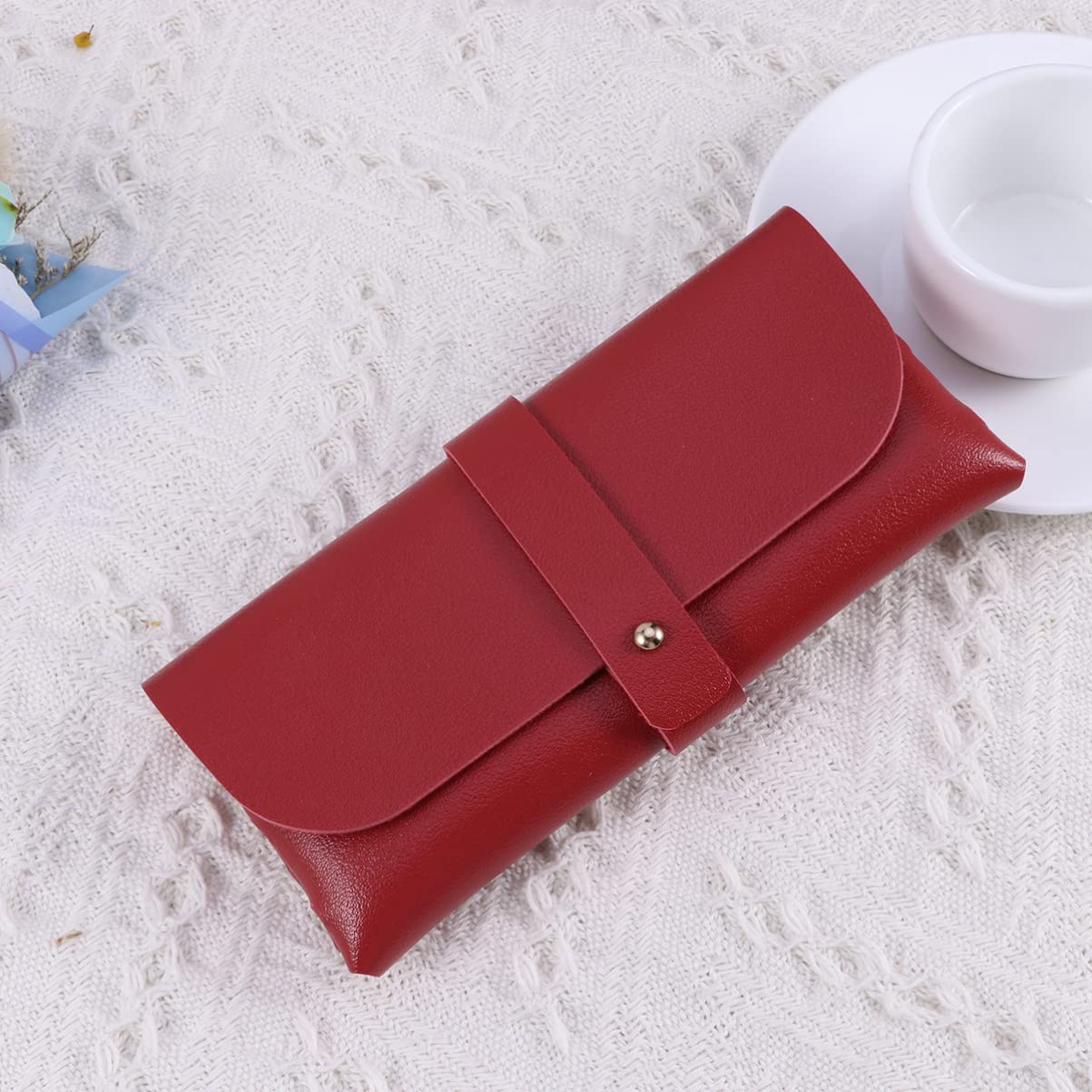 SHERCHPRY Handmade Genuine Leather Eyeglass Case with Buckle Clamshell Design - Protective Storage for Reading Glasses & Sunglasses | Perfect for Travel, Office & Daily Use