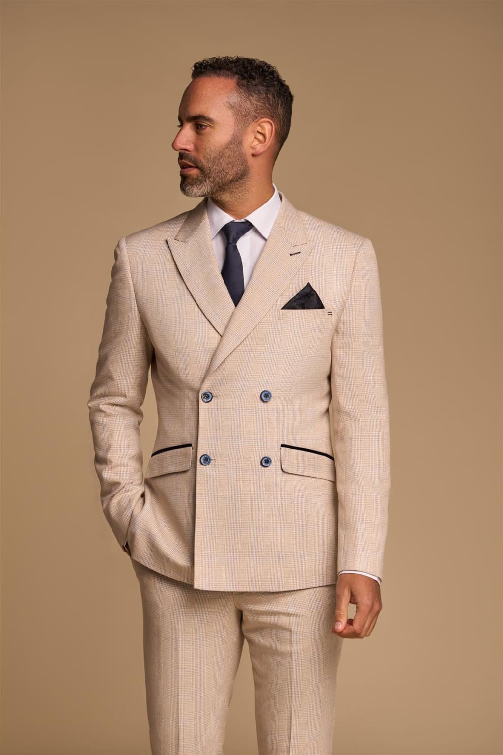Stylish Slim Fit Double Breasted Check Blazer for Men - Perfect for Business Meetings, Weddings & Formal Events