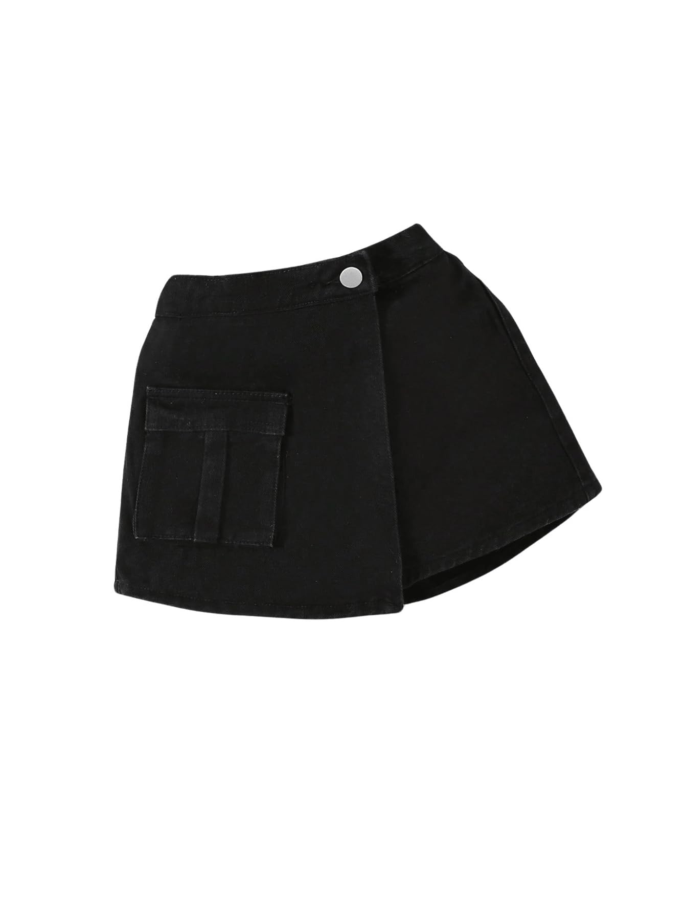 Girl's High Waist Denim Skort with Bow Front & Split Design - Stretch Elastic Waist Summer Casual Jean Skirt Shorts for School, Playdates & Outdoor Activities