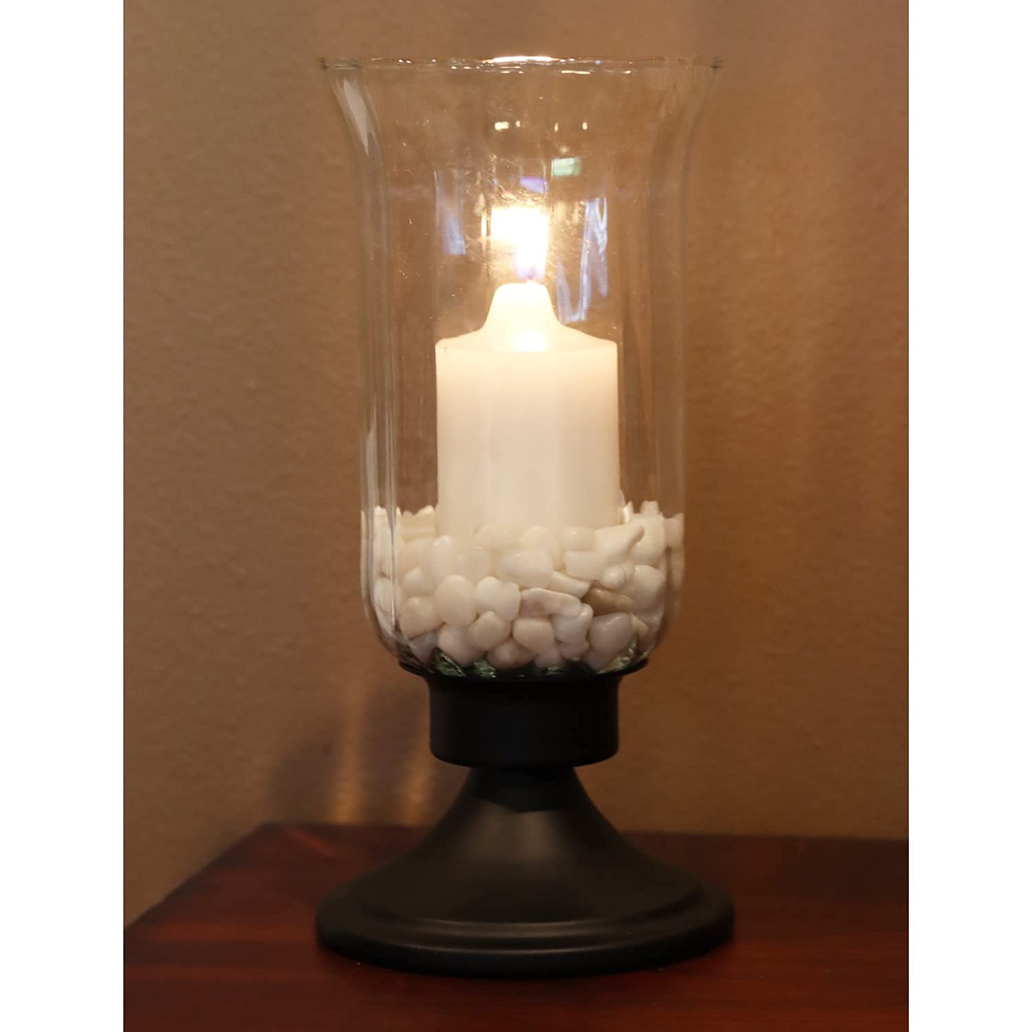 Seraphic Glass Hurricane Candle Holders Set of 4 - Elegant Decorative Centerpieces for Weddings, Dining Tables, and Home Decor