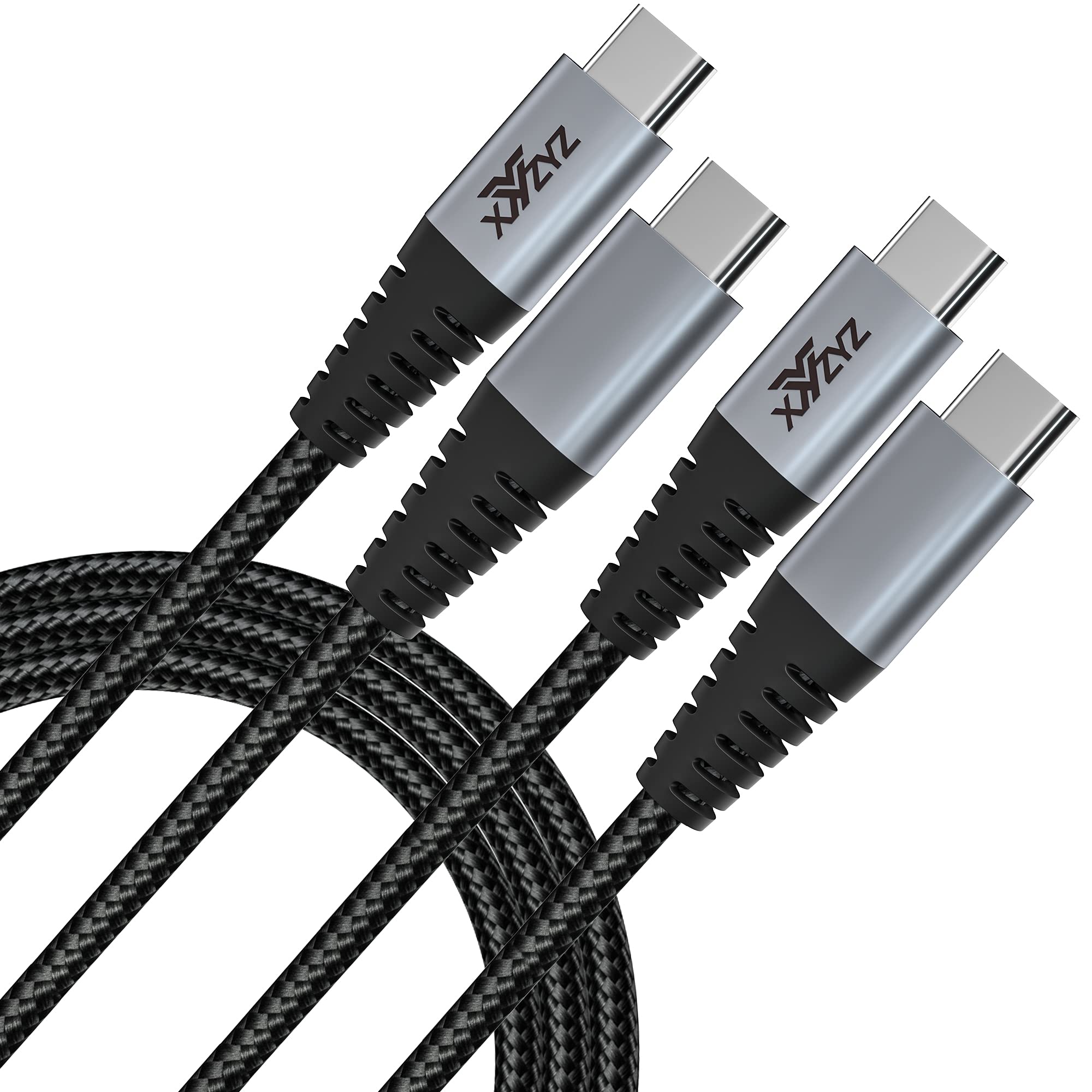 2-Pack 6.6ft USB C to USB C Fast Charging Cable 60W PD 3.1A - Compatible with Samsung Galaxy, MacBook Air/Pro, iPad Pro, Pixel - Black | Perfect for Home, Office & Travel Charging