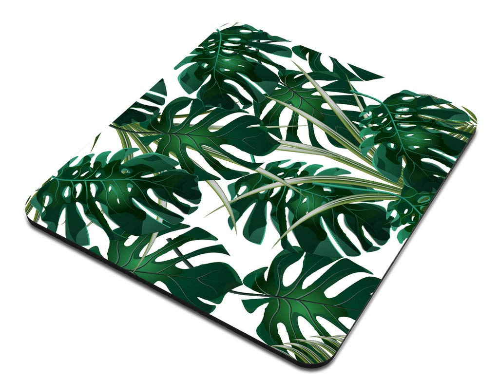 Non-Slip Rubber Gaming Mouse Pad - Jungle Themed with Tropical Palm Leaves & Monstera Design | Perfect for Computers & Laptops | Ideal for Office Work, Gaming, and Home Use