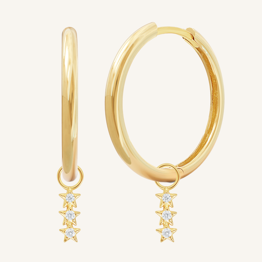 Constellation Charm Hoop Earrings - Zodiac Star Sign Jewelry for Women - Perfect for Gifts, Daily Wear & Special Occasions