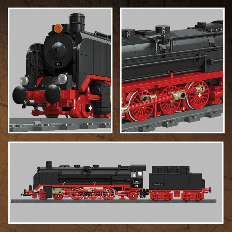 1173PCS JIESTAR 59004 Germany BR01 Steam Train Building Blocks Set - Model Train Kit for Adults & Kids - Perfect for Collectors, DIY Projects & Home Decor