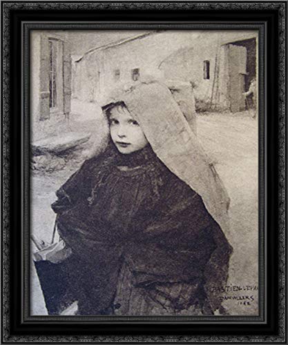 Jules Bastien Lepage 20x24 Black Ornate Wood Framed Canvas Art - Perfect for School Decor, Classroom Wall Art & Home Office Aesthetic