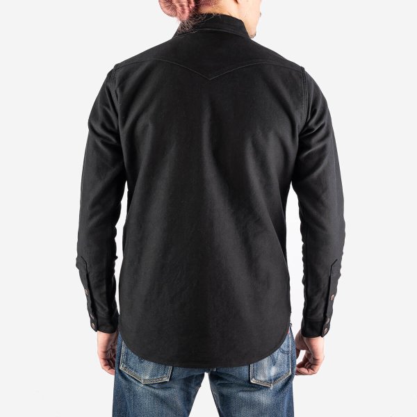 Iron Heart IHSH 331 12oz Moleskin CPO Shirt - Heavyweight Black Workwear Shirt for Men | Durable Outdoor & Casual Wear
