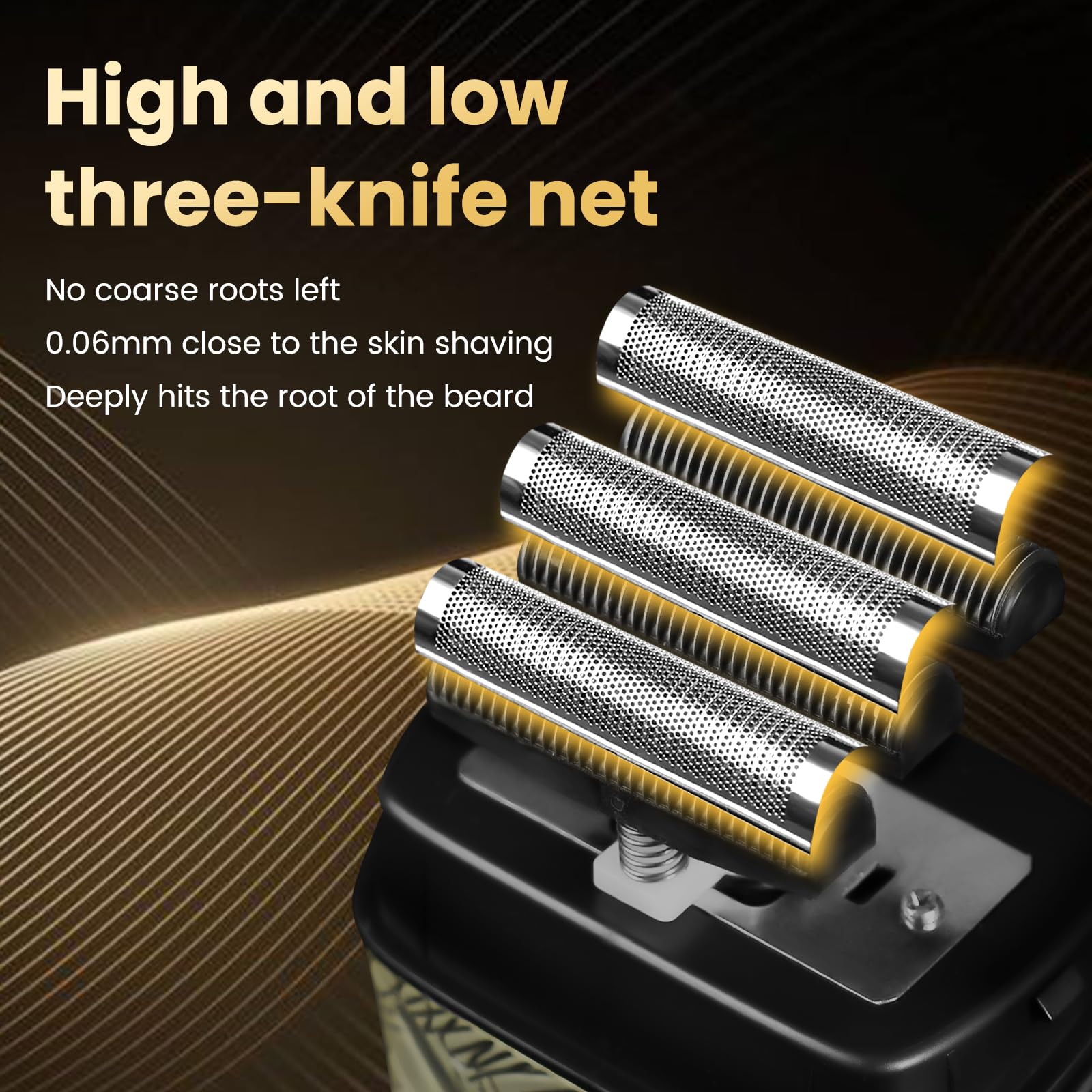 Premium Men's Electric Foil Shaver - 3 Blade Cordless Rechargeable Razor with LED Display for Close Shaving | Wet & Dry Use | Perfect for Travel, Home & Office Grooming