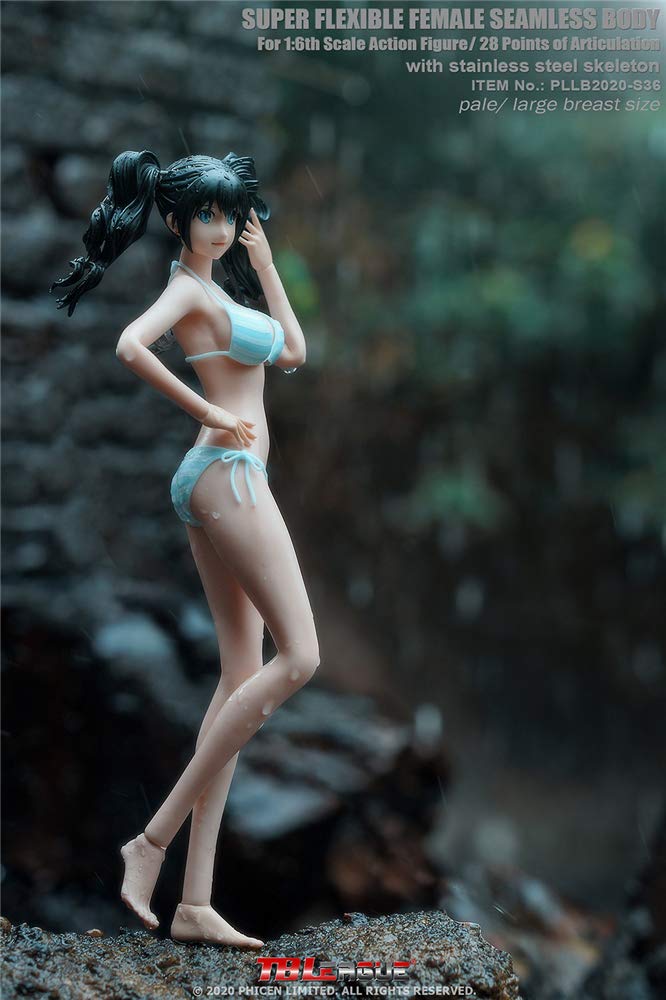 HiPlay TBLeague 1:6 Scale Seamless Anime Girl Action Figure - S36 Pale Skin with Head Sculpt | Realistic Large Bust Body | Perfect for Collectors, Photography & Diorama Displays