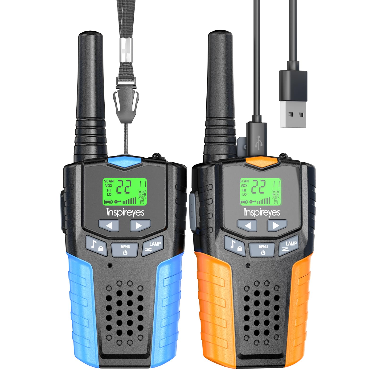 Rechargeable Kids Walkie Talkies - 2 Pack Long Range Two-Way Radios for Boys Ages 3-12 | Easter Basket Fillers, Birthday & Christmas Gifts | Perfect for Outdoor Camping, Hiking, and Backyard Adventures