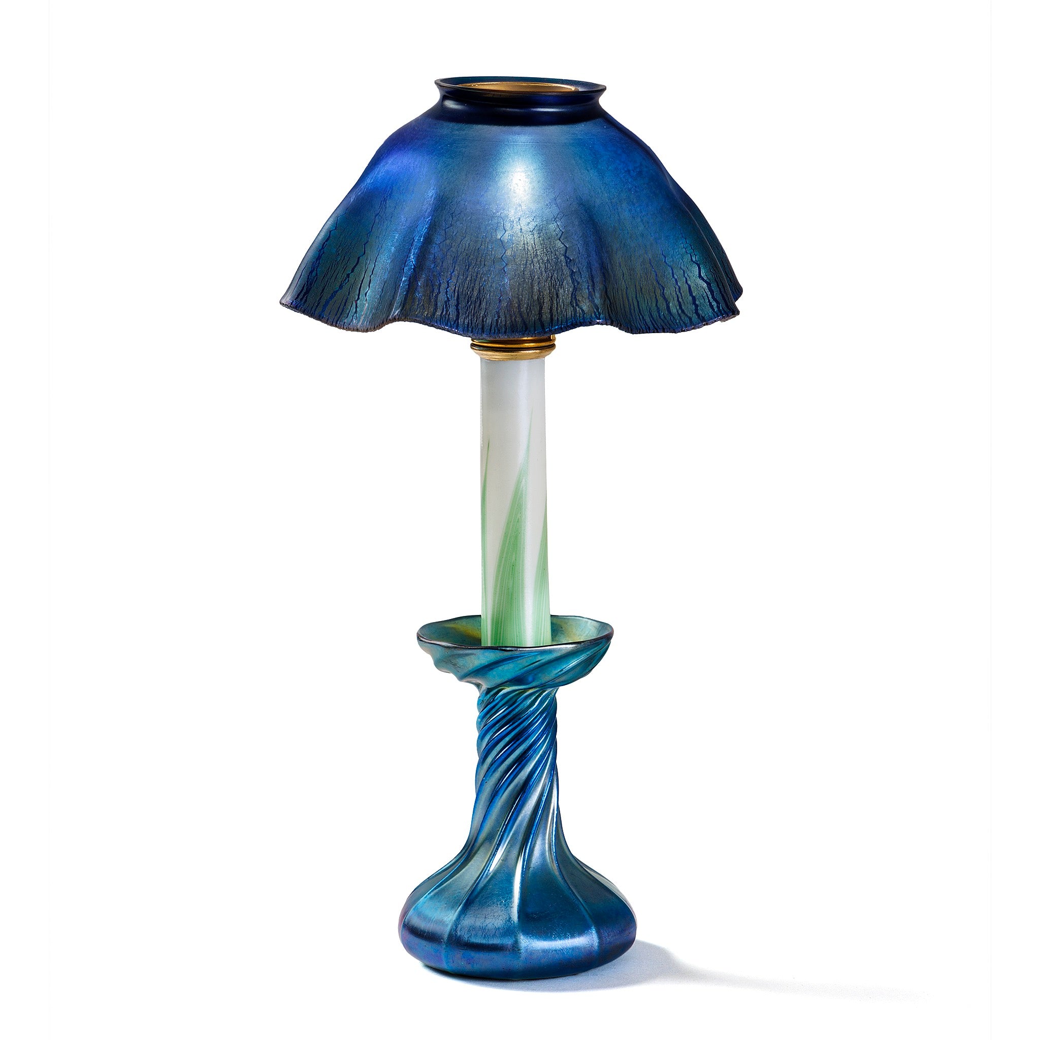 Authentic Louis Comfort Tiffany Candlestick Lamp - Stained Glass Table Decor for Dining Room & Living Room - Vintage Tiffany Style Lighting for Home Decor
