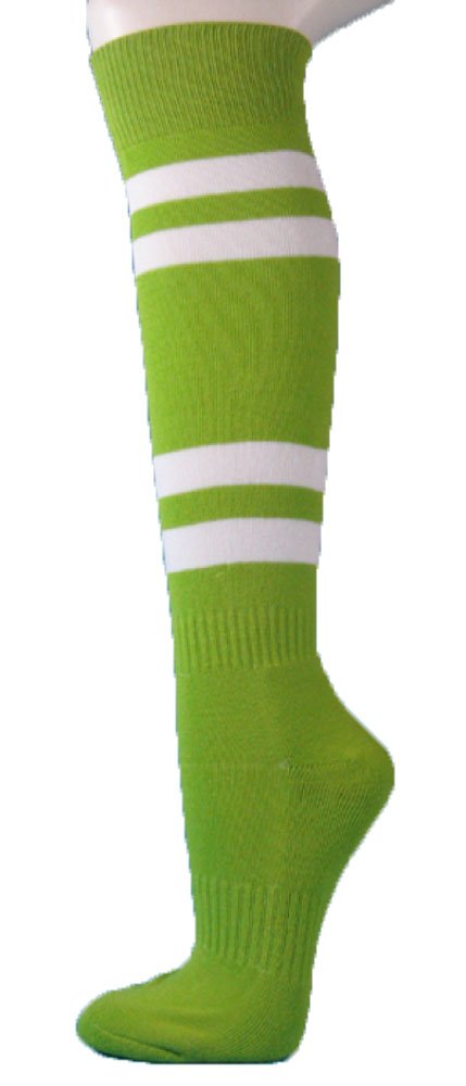 COUVER White Striped Knee High Softball Socks - Breathable Athletic Socks for Women & Girls - Perfect for Softball, Baseball, Volleyball & Sports Training