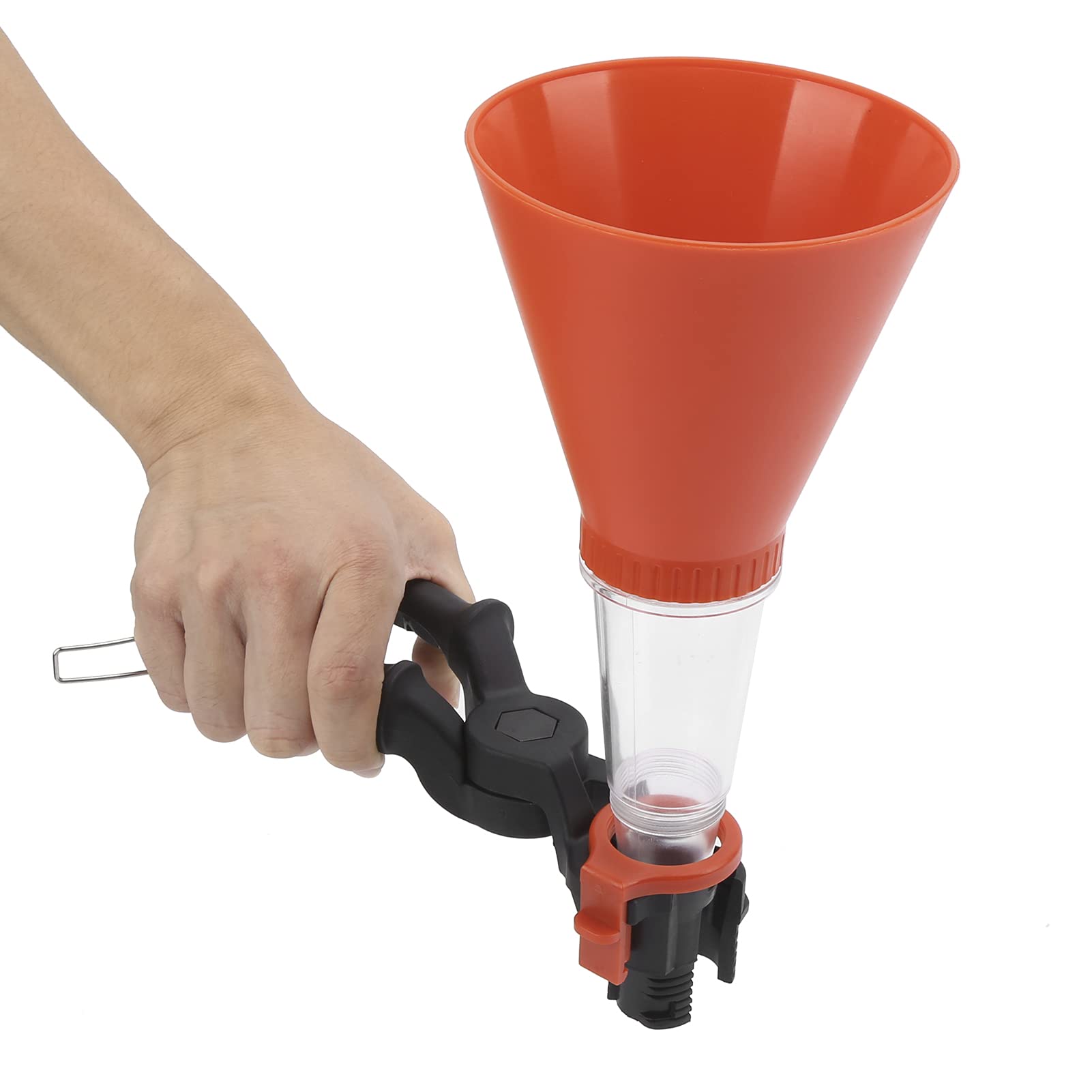 Akozon Oil Funnel Kit - ABS Fuel Funnel with Adjustable Clamp & Multi-Size Adapters for Car, Motorcycle, Lawn Mower - Durable Leak-Proof Oil Transfer Solution (1-Pack)