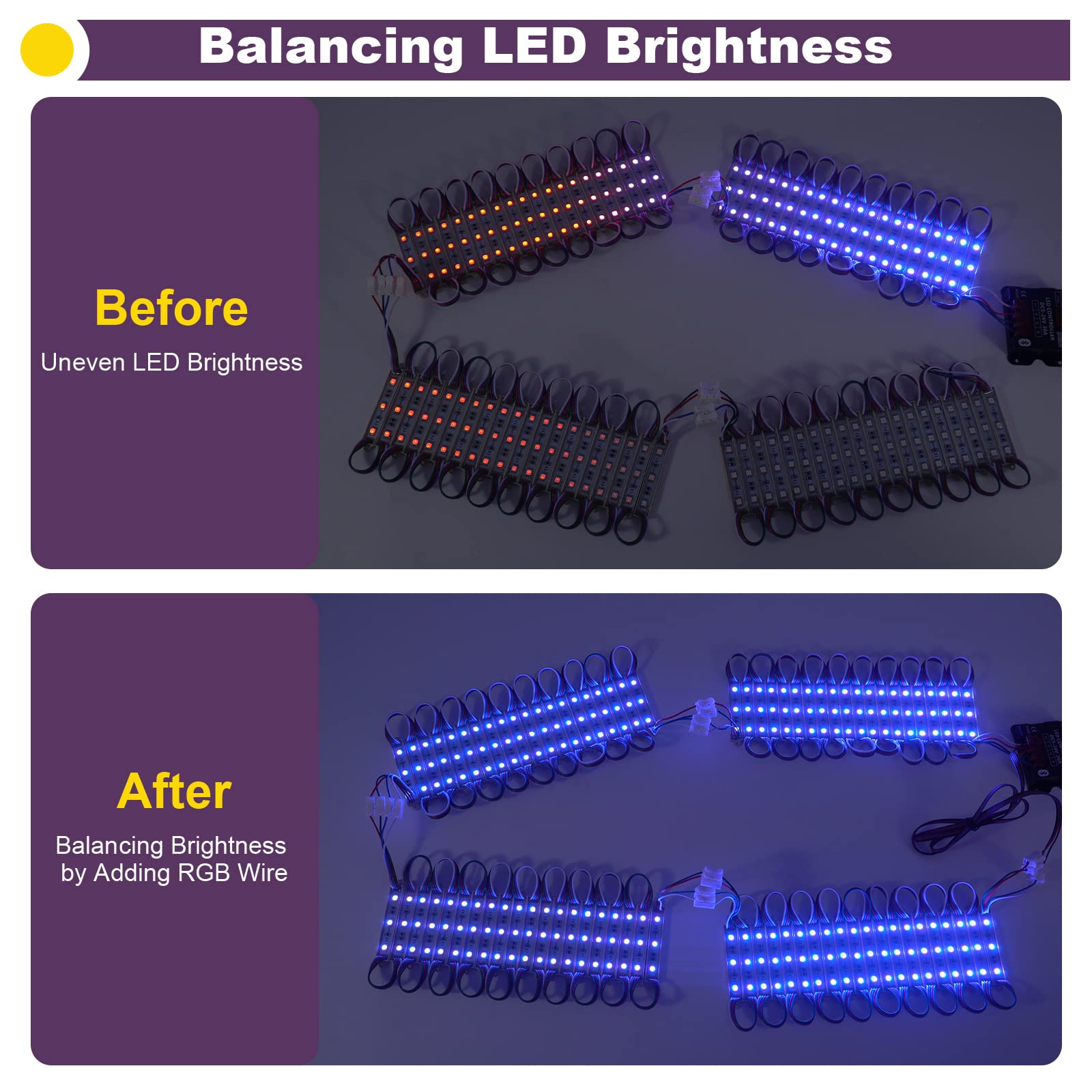 Upgraded SMD5050 Commercial LED Strip Lights - 120Ft RGB Waterproof Storefront Lighting with 240Pcs 3-LED Modules, Super Bright for Business Signs, Window Displays & Letter Ads (Dual Remote Control) - Perfect for Retail Stores, Restaurants, and Outdoor Advertising