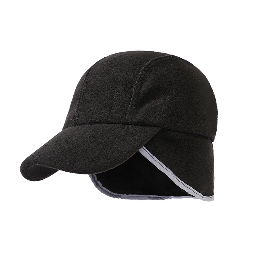iKASUS Winter Warm Baseball Caps for Men & Women - Fleece Lined Fitted Hats for Outdoor Cycling, Running & Winter Sports - Foldable Earmuffs for Cold Weather Protection - Perfect for Skiing, Hiking & Daily Winter Wear