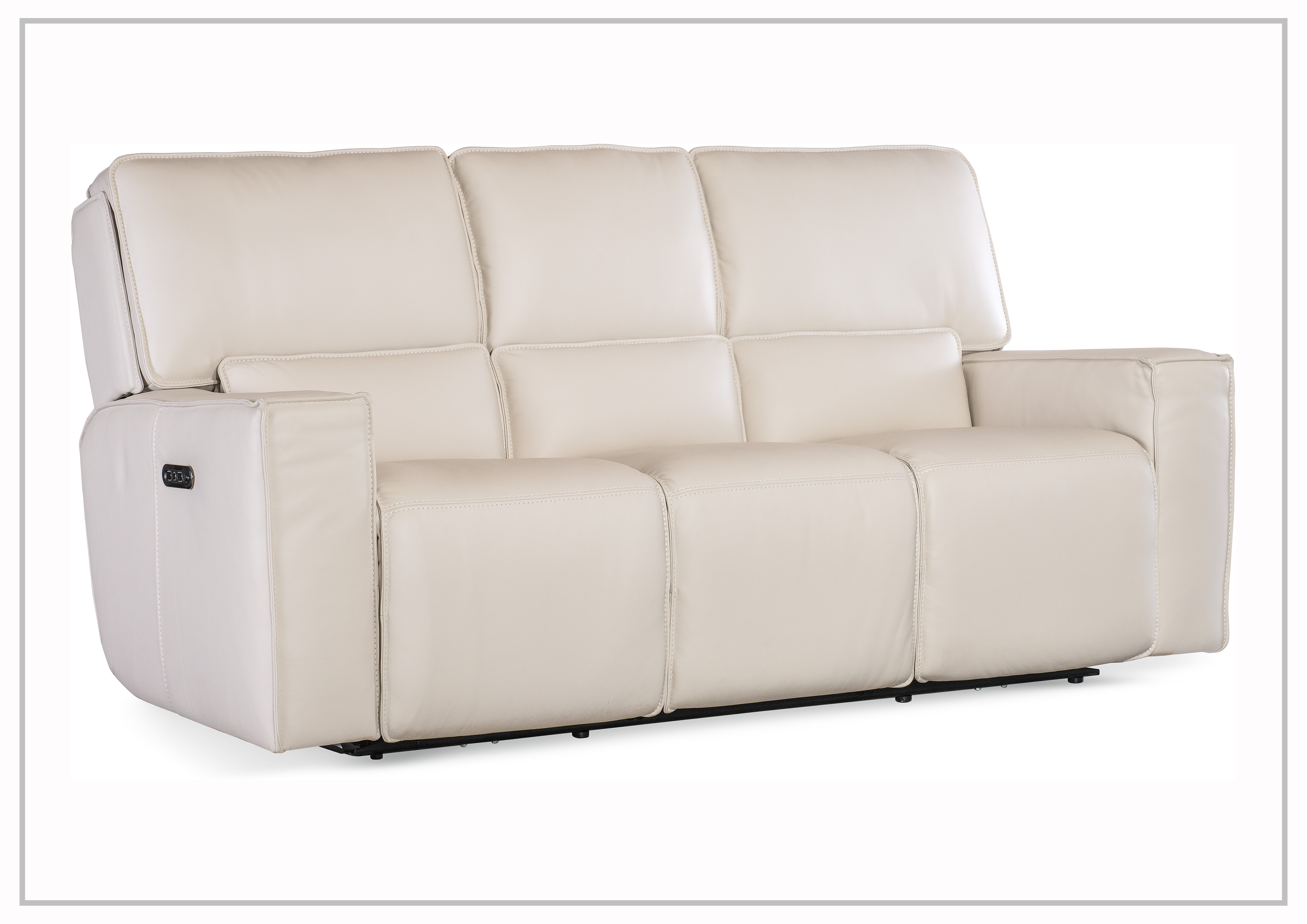 Hooker Furniture Miles Zero Gravity Power Recliner Leather Sofa - Adjustable Electric Recliner with Lumbar Support for Living Room, Home Theater & Office Comfort