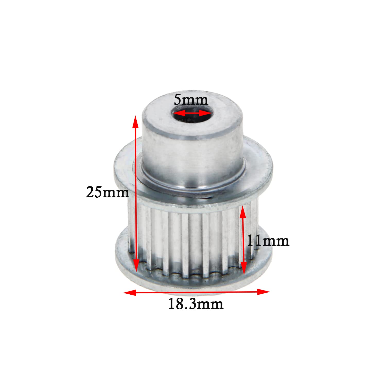 Heyiarbeit 20 Teeth 5mm Bore Aluminum Alloy Timing Belt Pulley & Flange Synchronous Wheel for 3D Printer CNC - Compatible with 11mm Belt | Perfect for DIY Robotics, 3D Printing & CNC Machining Projects