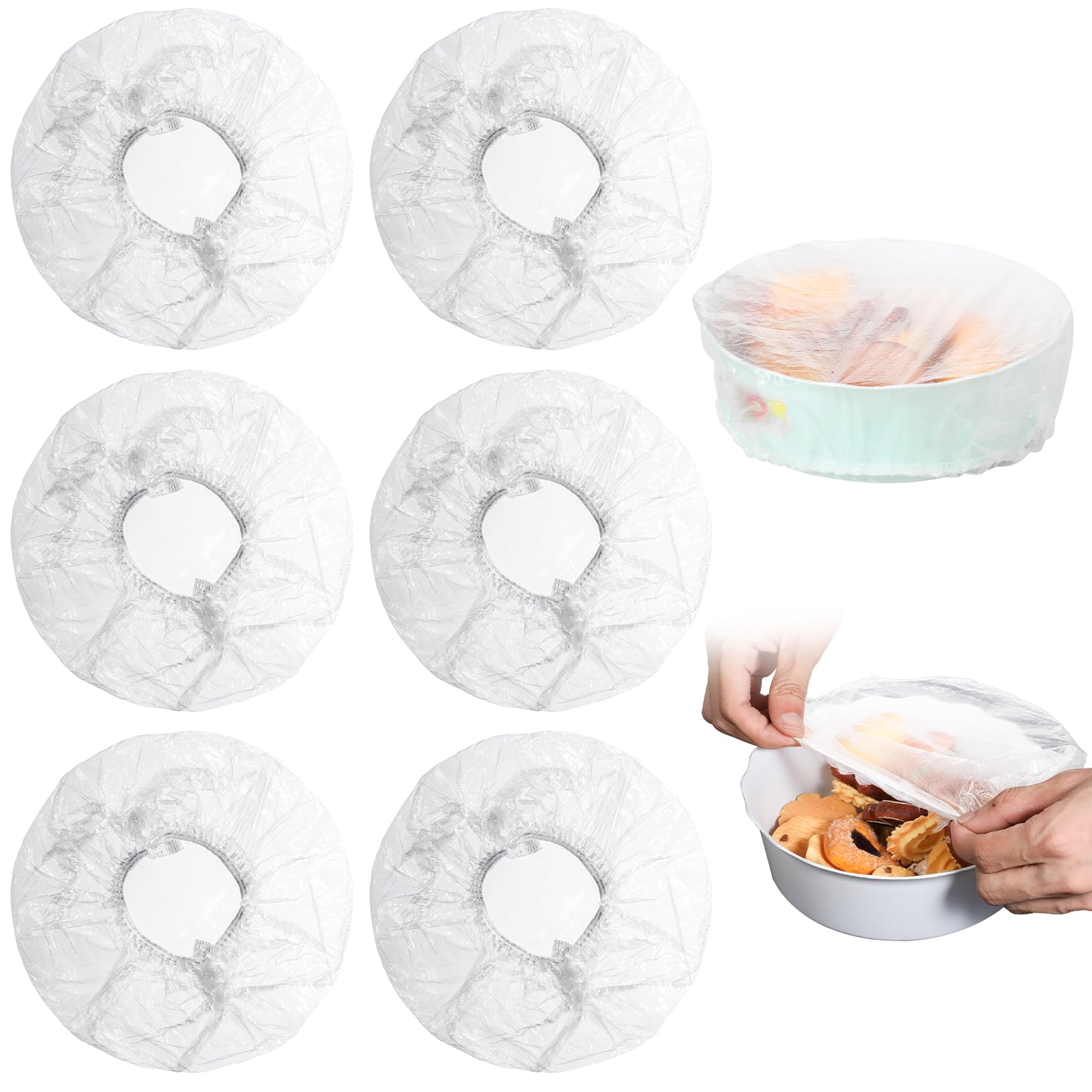 100PCS Elastic Shower Caps - Reusable Stretchable Sourdough Bread Proofing Covers, Plastic Bowl Covers for Food Storage & Baking - Perfect for Homemade Bread, Dough Rising & Kitchen Organization