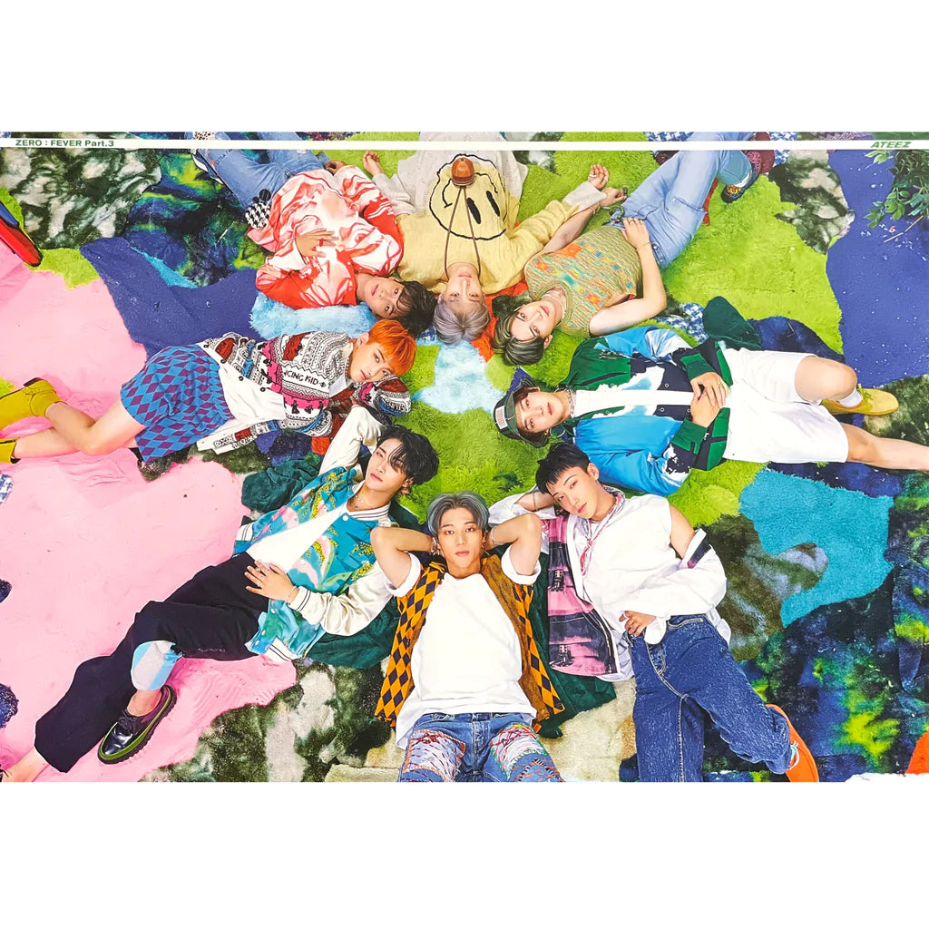 ATEEZ 7th Mini Album 'ZERO : FEVER PART.3' Official Poster - Kpop Merchandise for Fans, Room Decor & Gift Idea