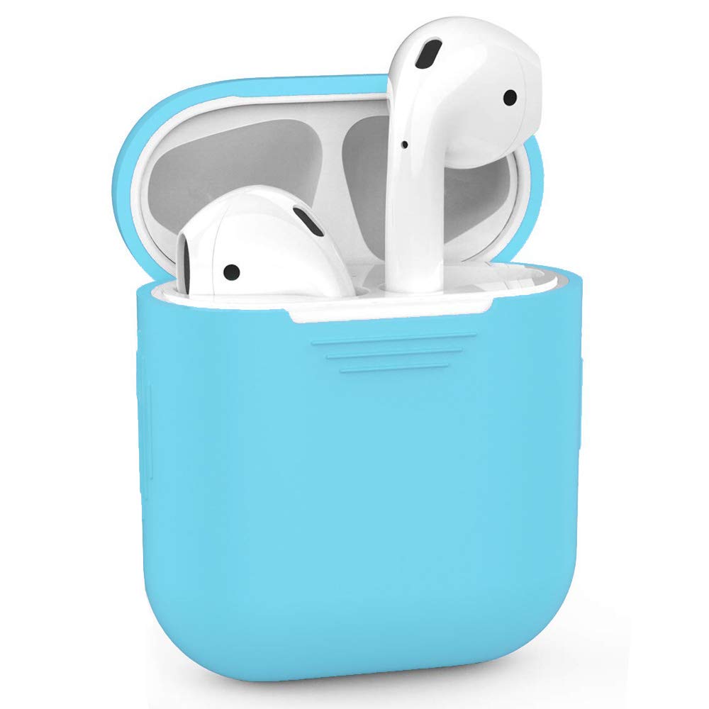 AirPods 1 & 2 Case Cover - Soft Silicone Protective Skin for AirPods Charging Case (Sky Blue) | Wireless Charging Compatible | Perfect for Gym, Travel & Daily Use