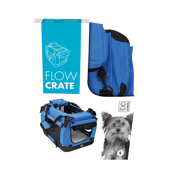 M PETS Flow Crate - Portable & Durable Dog Crate for Travel, Camping, and Home Use - Foldable Pet Carrier with Ventilation for Small to Medium Dogs