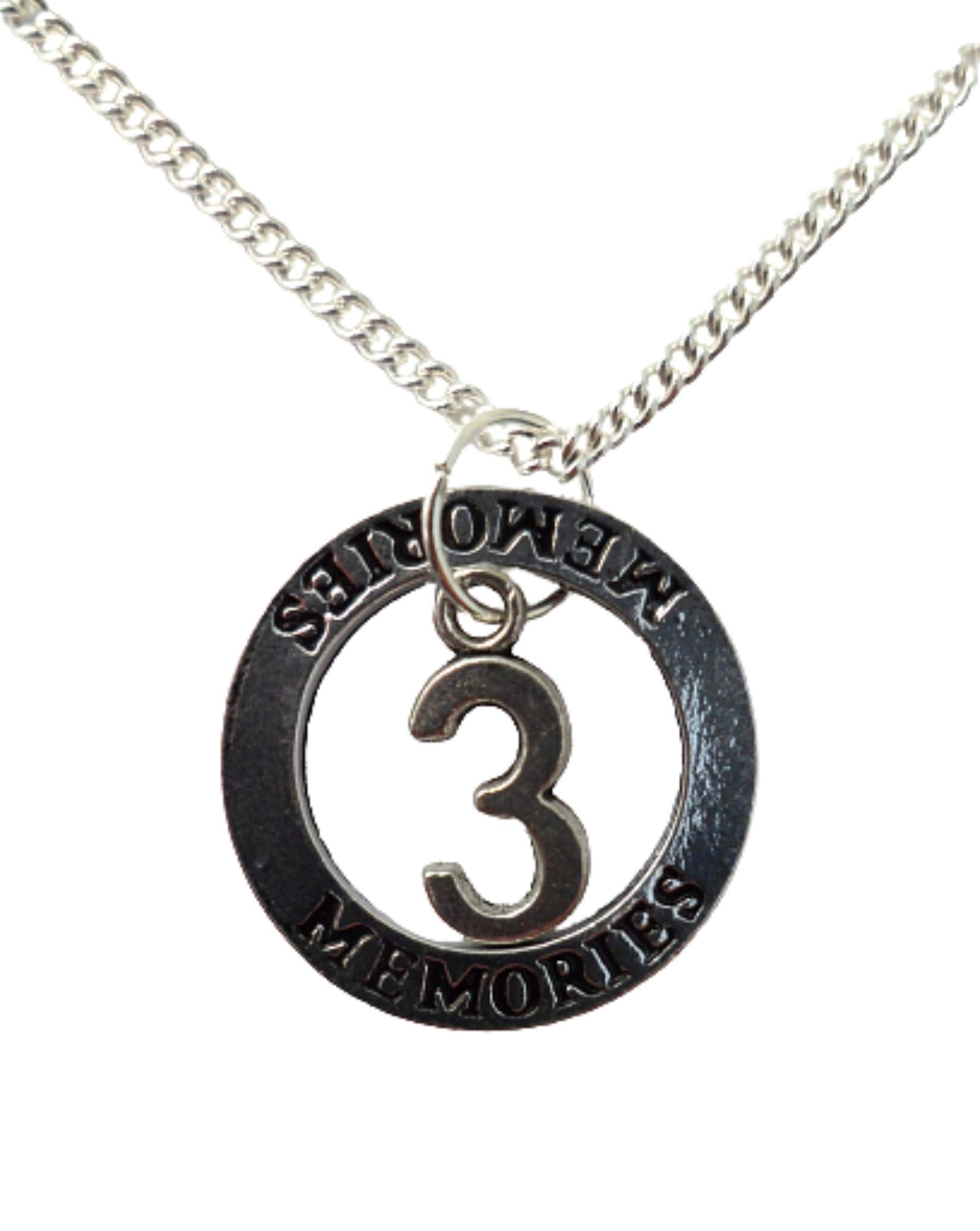 Silver Plated Number 3 Charm Necklace - Birthday & Anniversary Gift for Her