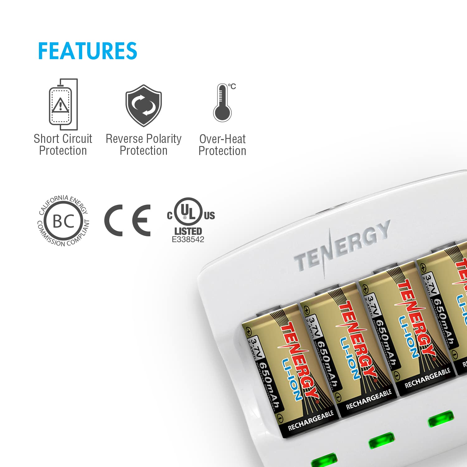 Tenergy 12 Pack Rechargeable AA Batteries with Smart Charger - Compatible with Arlo Pro, Pro 2, Ultra & Essential Wireless Security Cameras (Arlo Certified) - Perfect for Home Security & Outdoor Surveillance Systems