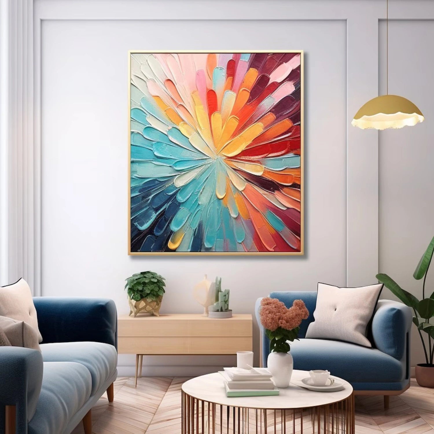 Beautiful Flower and Tree Canvas Painting #FT163 - Perfect for Home Decor, Living Room, Bedroom & Office Wall Art