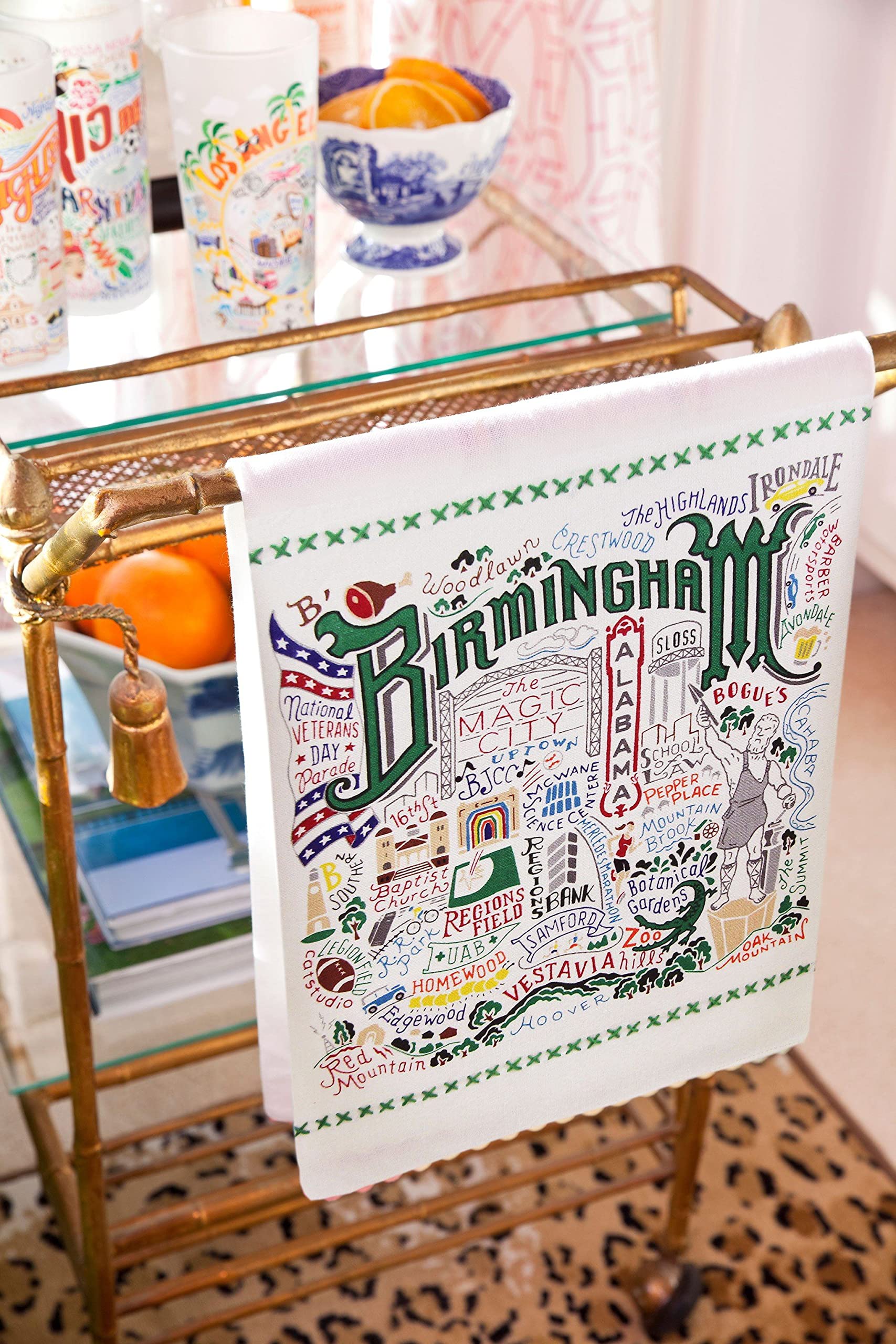 Catstudio Birmingham Dish & Hand Towel Set - Absorbent Cotton Kitchen, Bar & Bath Towels for Drying & Decor - Perfect for Home, Restaurant & Gift Use