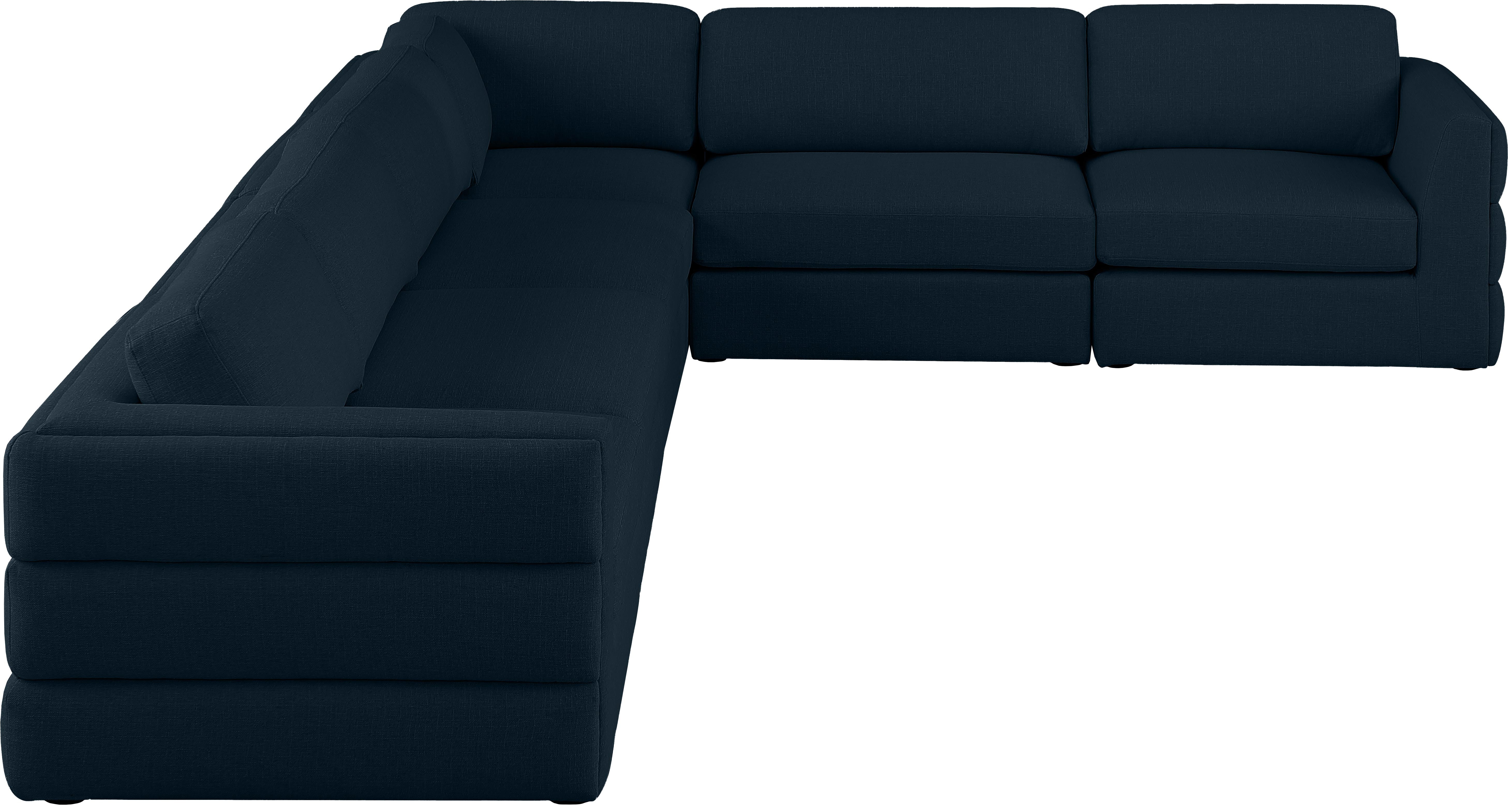 Beckham Durable Linen Textured Fabric Modular Sectional Sofa - Modern L-Shaped Couch for Living Room, Family Room & Home Theater Comfort