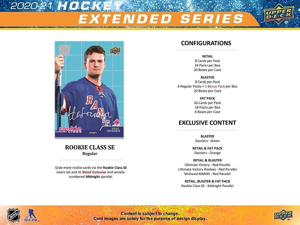 2020-21 NHL Hockey Cards Box - 24 Packs, 6 Young Guns for Collectors & Trading