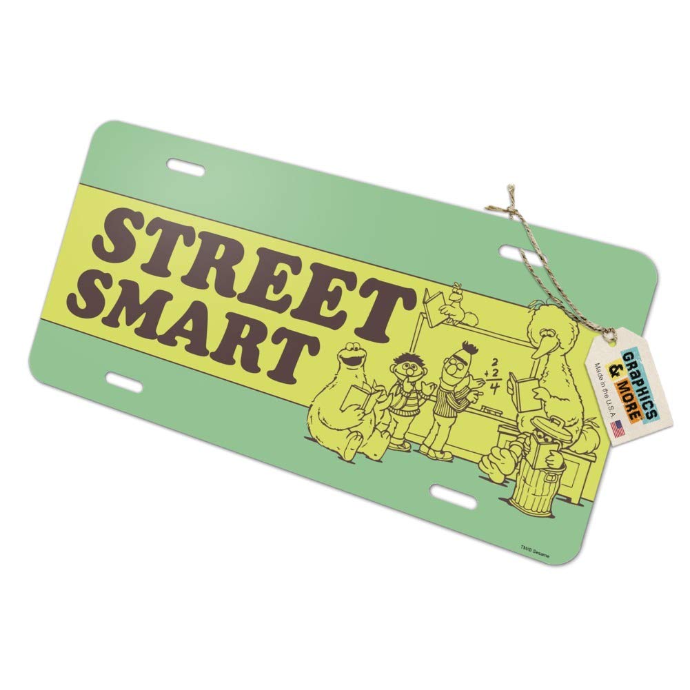 Sesame Street Smart Novelty Metal Vanity Tag License Plate - Custom Car Decor for Kids & Fans - Perfect for Vehicles, Bedrooms, and Gifts