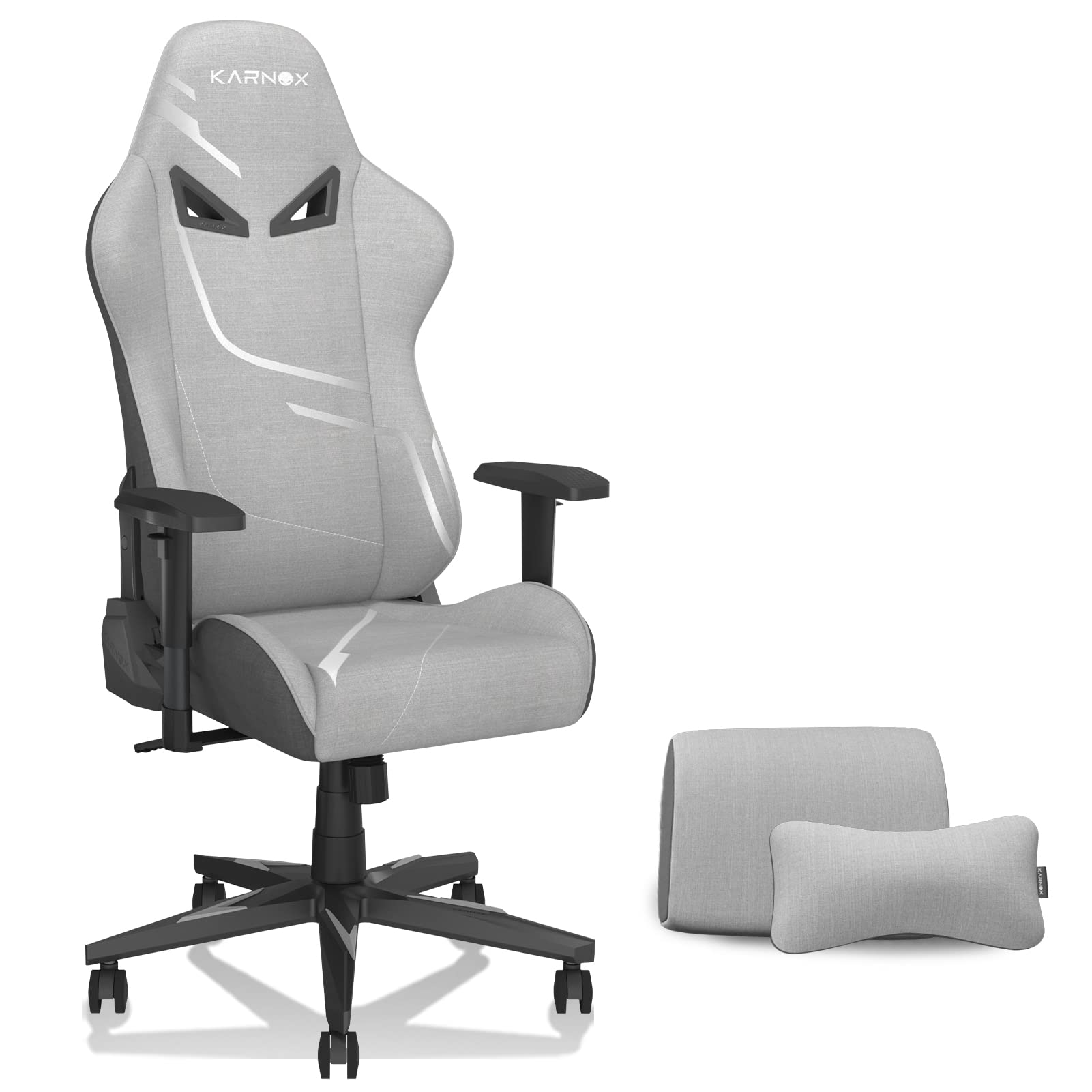 Ergonomic Gaming Chair - Adjustable Big & Tall Computer Chair with Lumbar Support & Headrest for Adults - Comfortable Reclining PC Racing Game Chair - Perfect for Home Office, Gaming Setup & Esports (Silver)