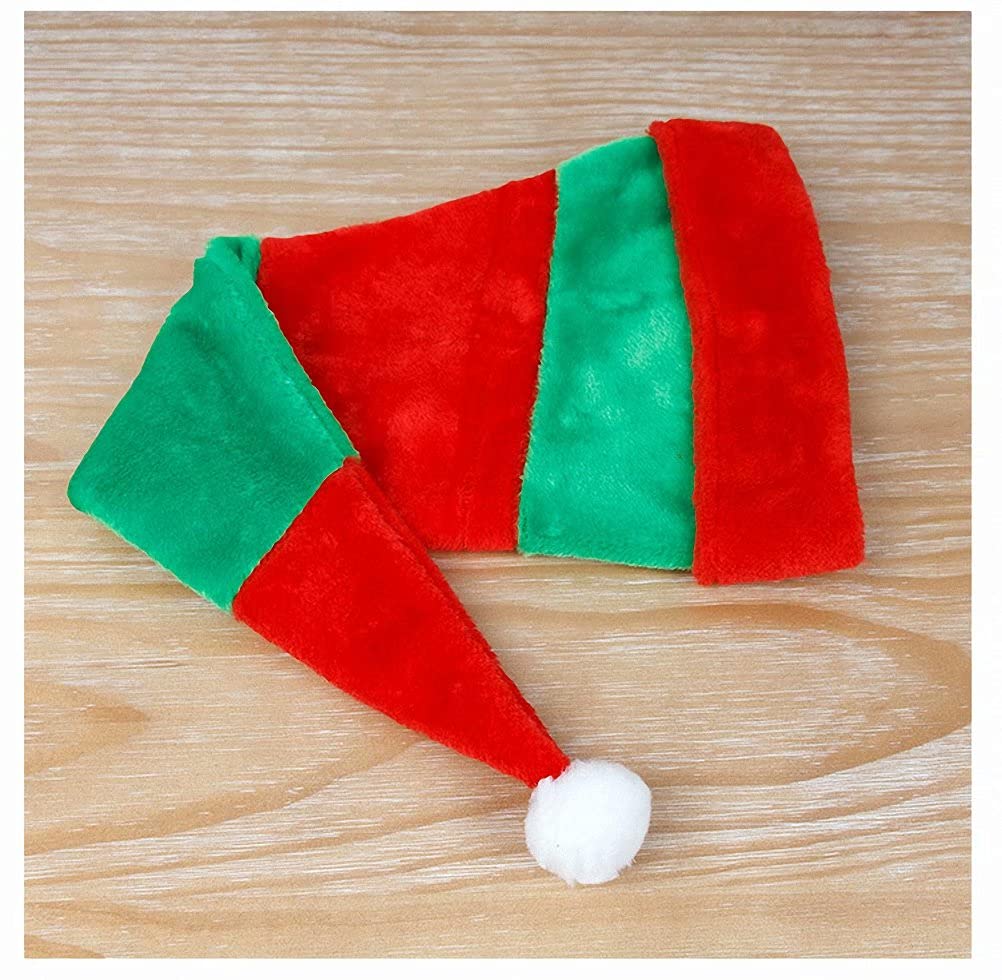 Festive Striped Elf & Santa Hats for Adults - 27 Inch Long Christmas Party Costume Accessories - Perfect for Holiday Gatherings, Office Parties & Ugly Sweater Contests
