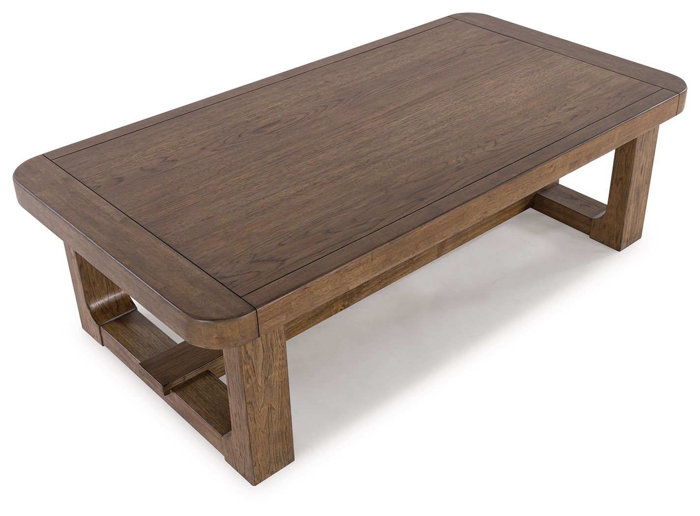 Cabalynn Light Brown Rectangular Cocktail Table - Modern Living Room Coffee Table for Small Spaces & Home Decor