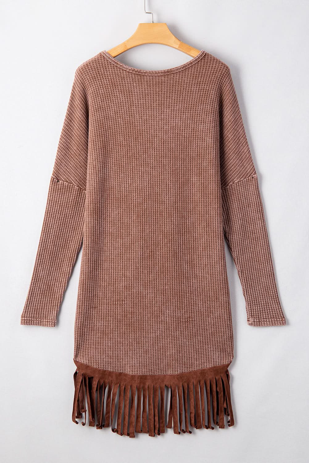 Stylish Knit Coffee-Themed Sweater with Fringe Details - Perfect for Casual Outings & Coffee Dates