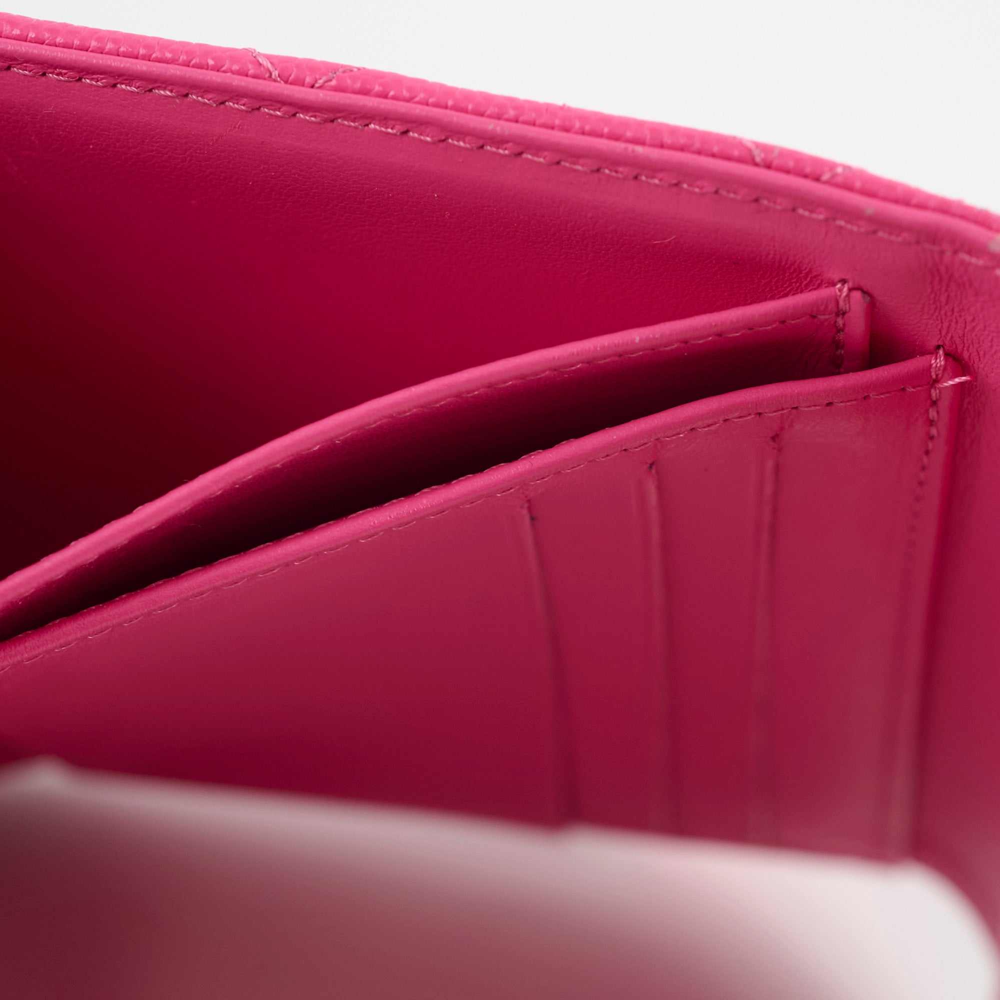 Chanel Quilted Caviar Leather Tri-Fold Wallet in Pink | Luxury Women's Wallet for Everyday Use & Special Occasions
